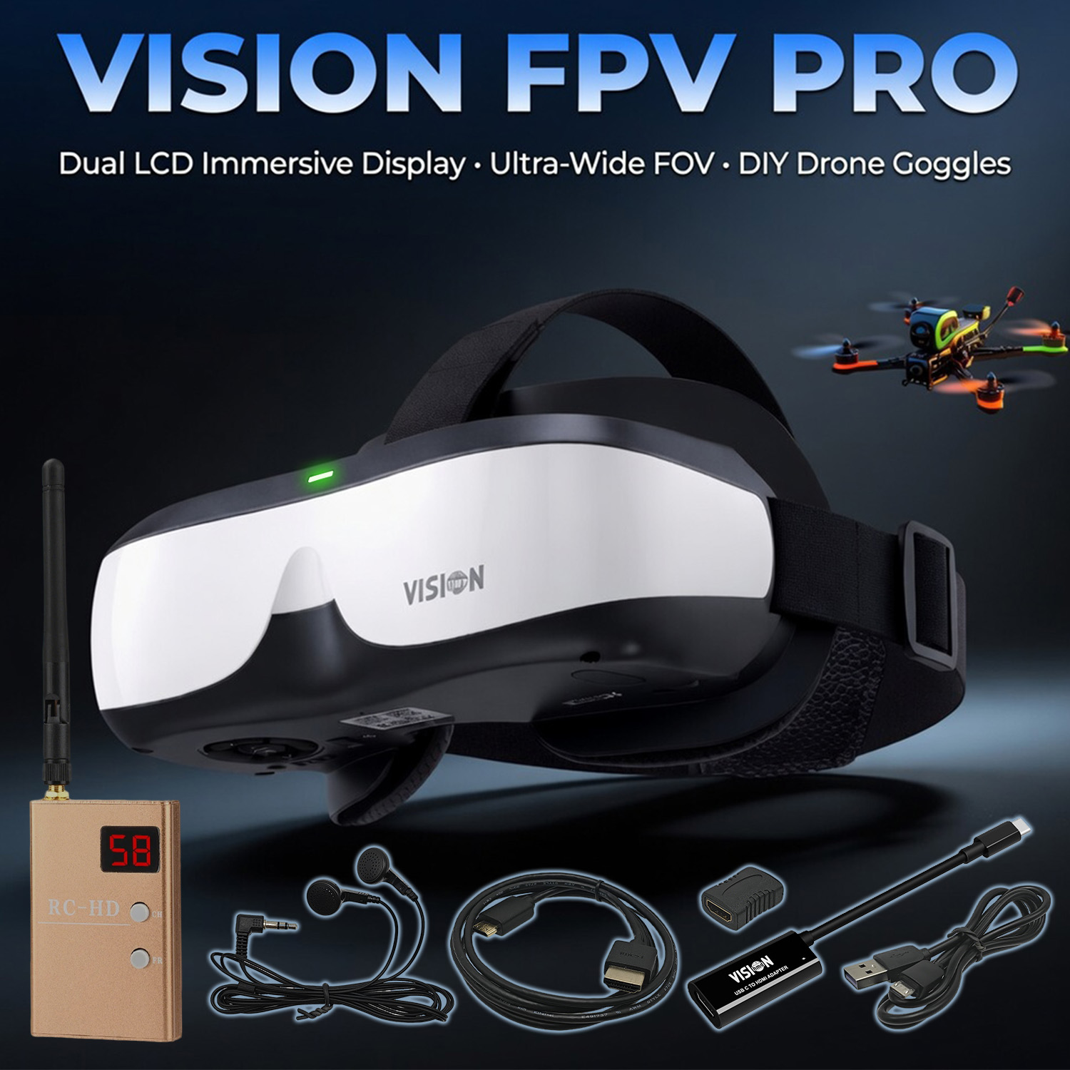 FPV Goggles, Head-Mounted Disp - đánh giá và giá Skyzone Sky04O Pro Fpv Goggles